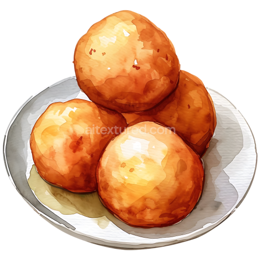 Kenyan Mandazi Coconut Doughnuts Breakfast Illustration with Warm Brown Tones