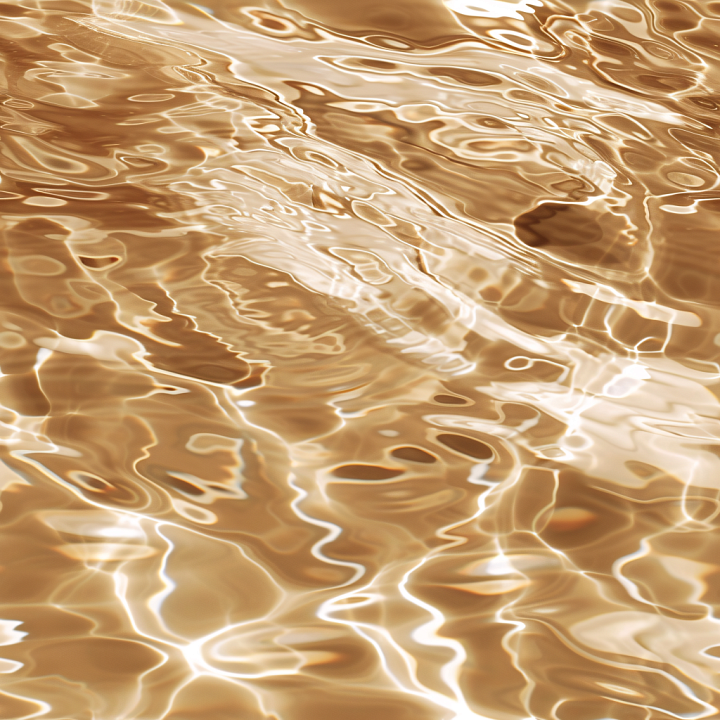 Amber Liquid Water Surface with Soft Ripples and Glowing Highlights seamless PBR texture preview