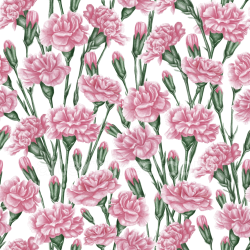seamless Seamless 3D PBR Texture of Pink Carnation Floral Fabric Pattern texture 8k free download PBR