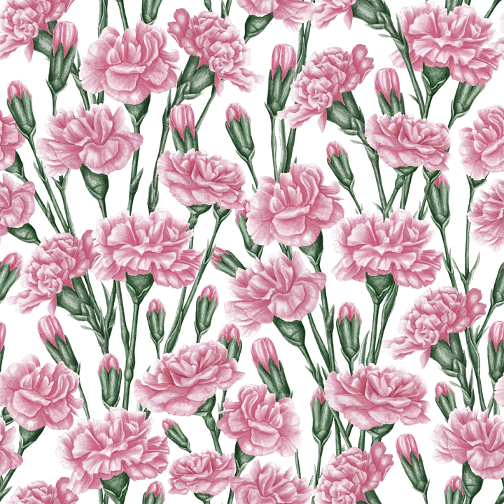 Pink Flower of Pink Carnation Floral Fabric Pattern seamless PBR texture preview