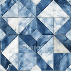 seamless Seamless 3D Blue and White Marble Chessboard PBR Texture with Polished Tiles texture 8k free download PBR