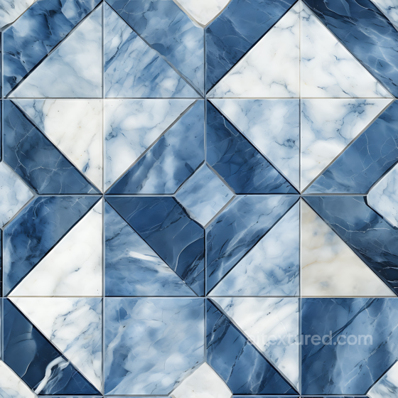 Blue and White Marble Chessboard PBR Texture with Polished Tiles Marble texture preview