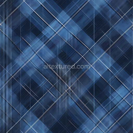 Seamless 3D PBR Texture of Soft Blue Plaid Fabric with Subtle Weave