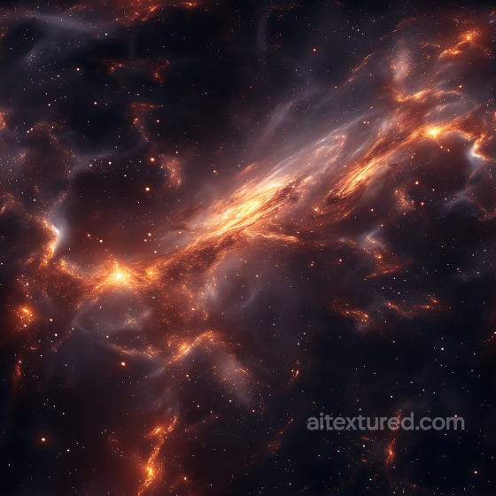 Space PBR Texture Featuring Fiery Cosmic Nebula Clouds and Starfield Star, space, planets texture preview