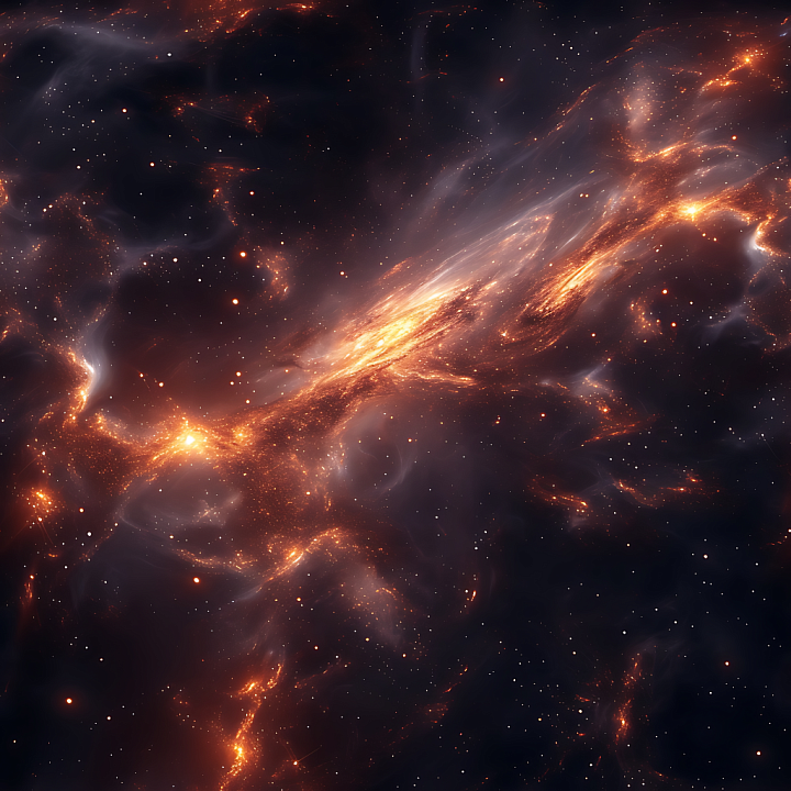 Space Featuring Glowing Nebula Clouds and Starfield seamless PBR texture preview