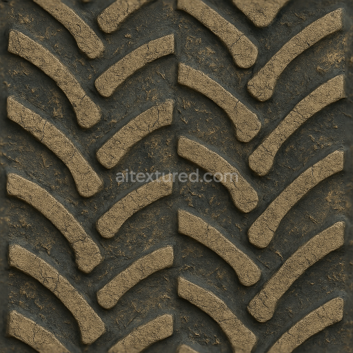 Seamless 3d texture pbr 8k tractor tire with cross tread and deep tread pattern for agricultural vehicle tire realism