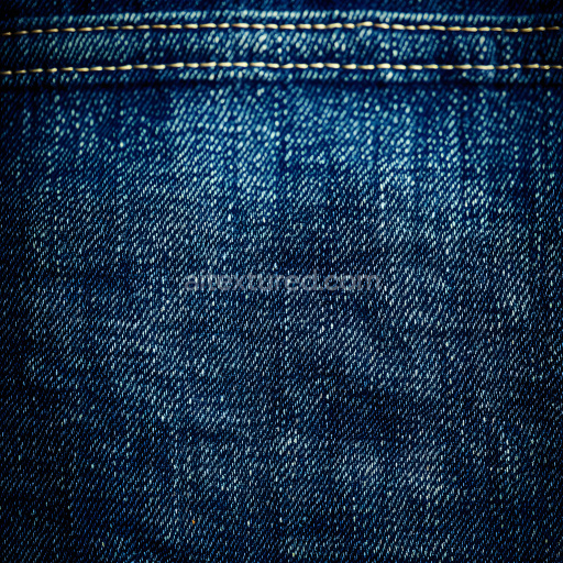 Seamless 3D cracked denim fabric PBR texture with distressed blue shades and stitching