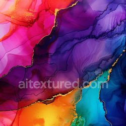 seamless Seamless 3D Alcohol Ink PBR Texture Featuring Vibrant Multicolor Fluid Waves and Gold Veins texture 8k free download PBR