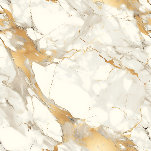 Seamless 3D Calacatta Gold Marble PBR Texture with Gold Veins and Polished Surface