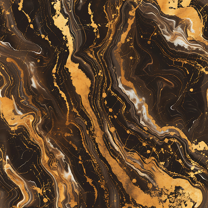 Chocolate Brown and Gold Veined Marble seamless PBR texture preview