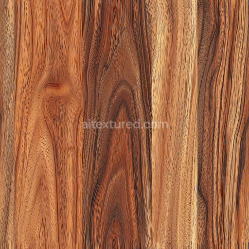 Seamless 3D PBR Exotic Rosewood Wood Planks Texture with Rich Grain and Warm Tones