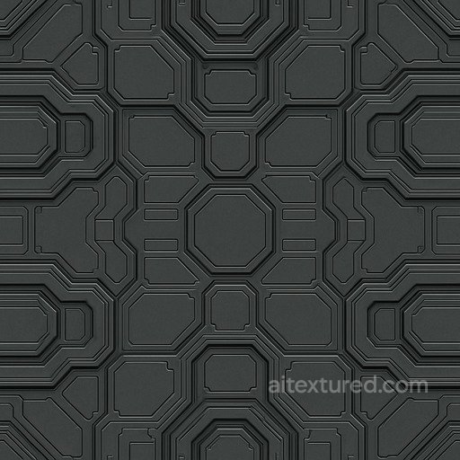 Patterned Futuristic Panel Seamless Texture seamless Sci-fi PBR texture