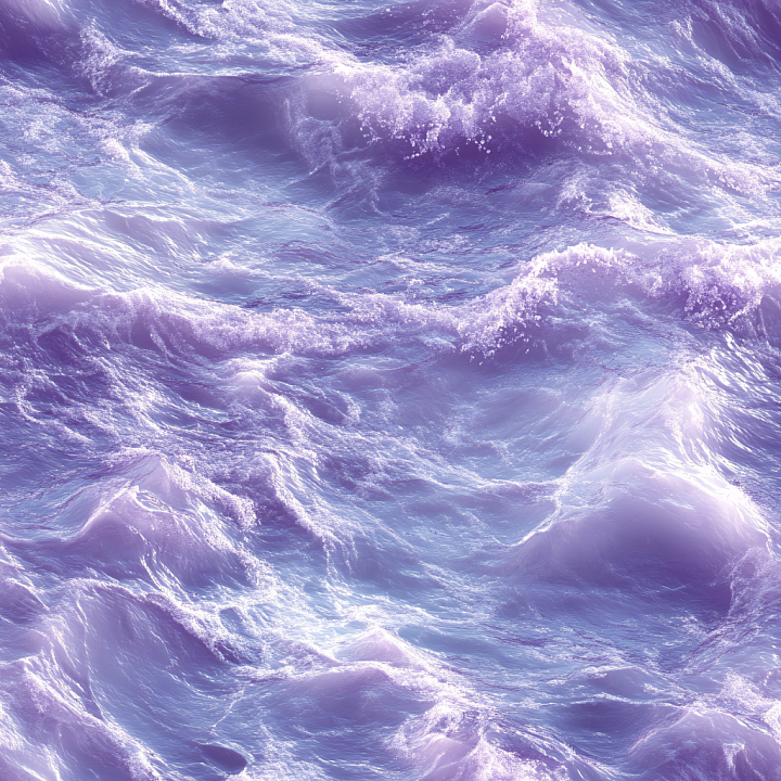 Stylized Purple Ocean Surface Water with Soft Foam and Waves seamless PBR texture preview