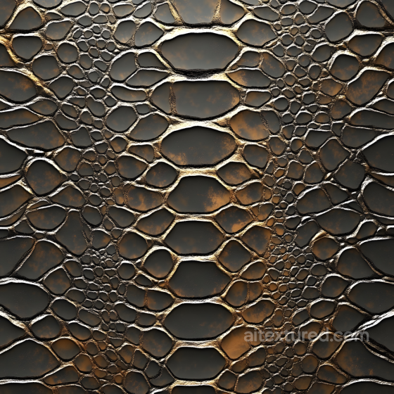 reptilian cracked skin PBR texture with metallic highlights and organic patterning Skin texture preview