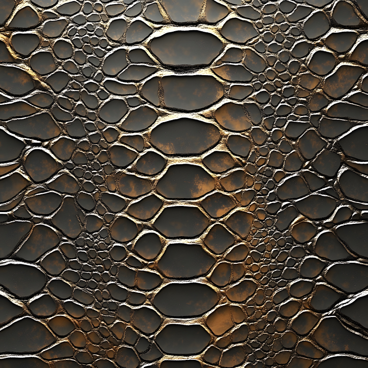 Reptilian Cracked Skin With Metallic Highlights And Organic Patterning seamless PBR texture preview