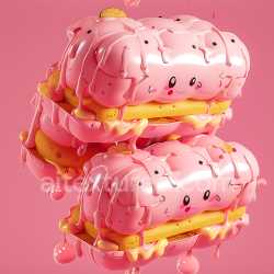 seamless Seamless 3D Inflated Pink Puffy Fabric PBR Texture with Cartoon Faces texture 8k free download PBR