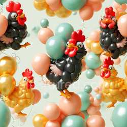 seamless Seamless 3D Inflated Vinyl Balloon Clusters PBR Texture with Glossy Puffy Surfaces texture 8k free download PBR