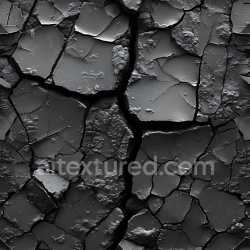 seamless Seamless 3D Cracked Black Asphalt PBR Texture with Jagged Fractures and Rough Surface texture 8k free download PBR