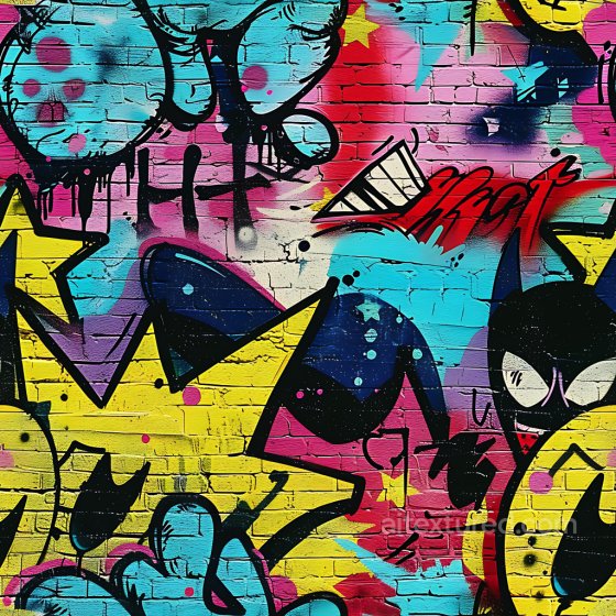 Graffiti Texture Featuring Bright Stars and Abstract Street Art Graffiti texture preview