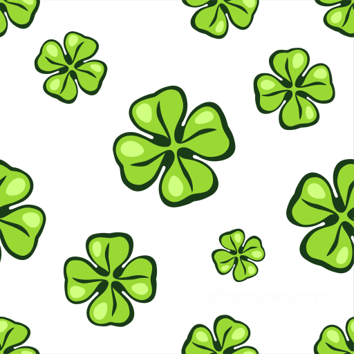 Shamrock Leaf Pattern Texture with Bright Green Clover Motifs seamless St patrick PBR texture