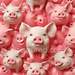 seamless Seamless 3D Inflated PBR Texture of Pink and Cream Pig Plush Faces texture 8k free download PBR