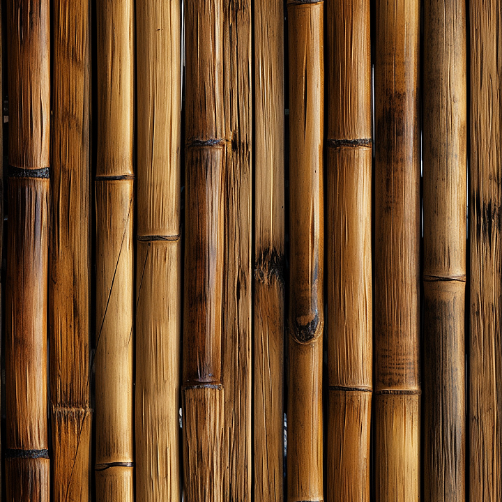 Bamboo Featuring Polished Vertical Culms with Natural Aging seamless PBR texture preview