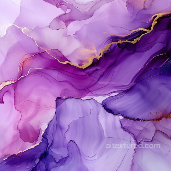 Alcohol Ink PBR Texture Featuring Violet Fluid Layers with Gold Veining Alcohol ink texture preview