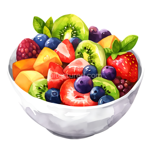 Bright and Fresh Fruit Compote Bowl Breakfast Illustration