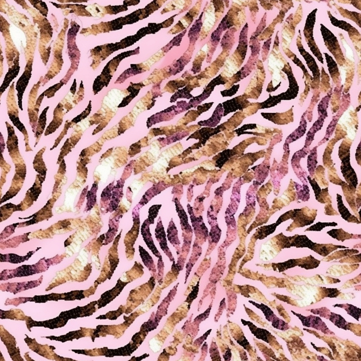 Pink Leopard Print Fabric with Organic Pattern seamless PBR texture preview