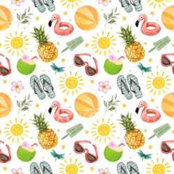 Pattern Bundle - Seamless 3D Pattern PBR Texture Featuring Playful Summer Watercolor Motifs texture preview