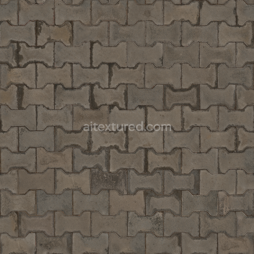 Concrete Pavers — Interlocking Pavers Pavement Pavers Pavement Outdoor — PBR seamless 3D texture