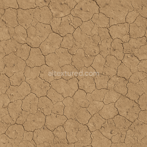 Seamless 3d texture pbr 8k dry cracked earth ground surface with dust and soil crumbs
