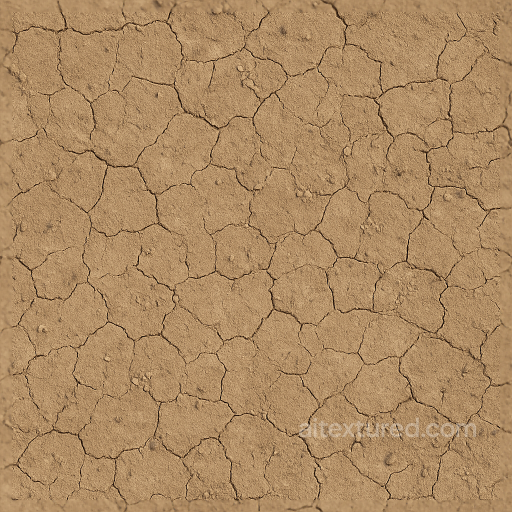 Dry Cracked Earth Ground Surface With Dust And Soil Crumbs seamless Ground surface PBR texture