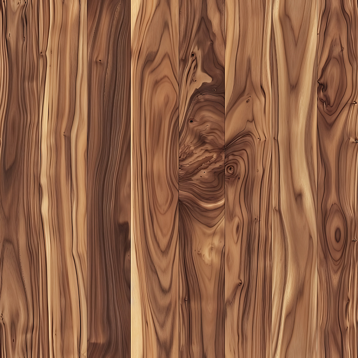 Rustic Hickory Wood Floor with Natural Knots and Grain seamless PBR texture preview