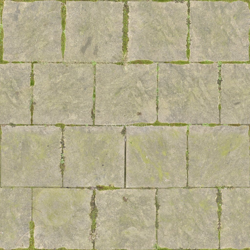 Seamless PBR tile texture with moss and stone detail