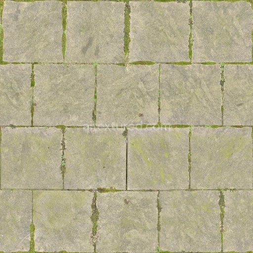 Tile Stone Mossy Seamless Rough Pavement Gritty Weathered Textured Organic