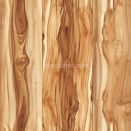 Seamless 3D Olive Wood Planks PBR Texture with Natural Grain and Knots
