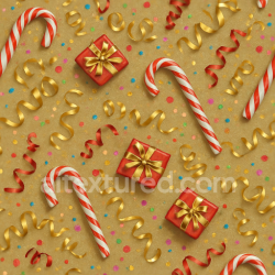 seamless Seamless 3d texture pbr 8k candy canes and gift wrap with festive sparkle and celebration glow texture 8k free download PBR