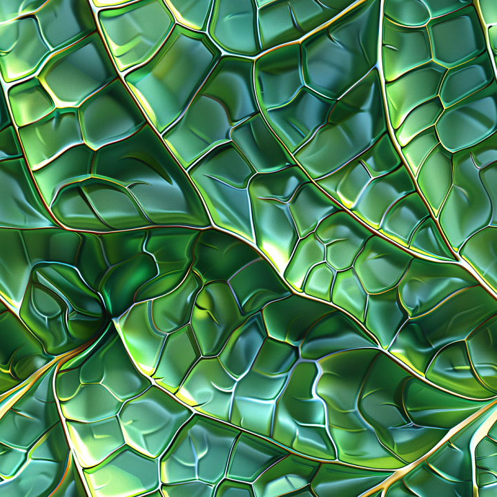 Featuring Glossy Green Leaf Vein Network seamless PBR texture preview