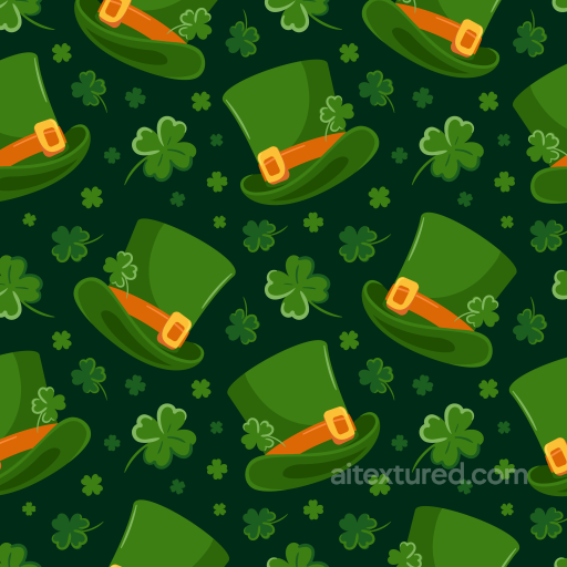 Featuring St Patrick’s Green Hat and Shamrock Pattern seamless St patrick digital paper bundle PBR texture