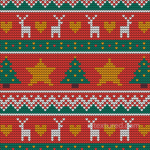 Knitted Christmas Pattern Texture with Reindeer and Trees seamless All Christmas Digital paper PBR texture