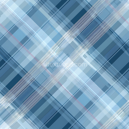 Seamless 3D PBR Plaid Texture in Cool Blue Tones with Fine Weave