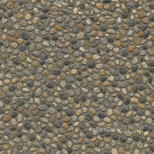 Exposed Aggregate Concrete Mixed Pebbles seamless Concrete PBR texture