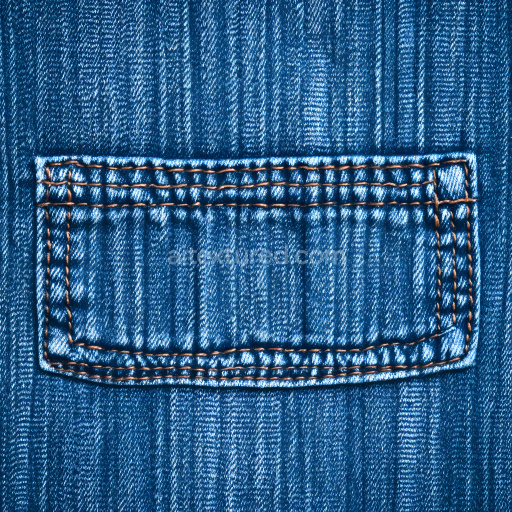 Seamless 3D Denim Fabric PBR Texture Featuring Detailed Stitched Pocket