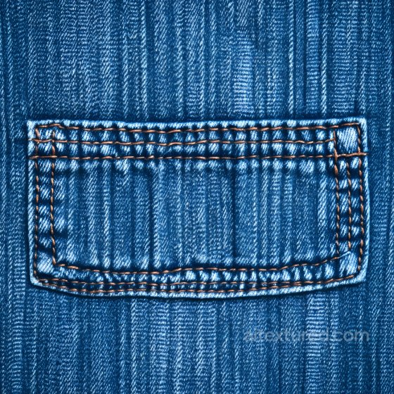 Denim Fabric PBR Texture Featuring Detailed Stitched Pocket Denim jeans texture preview
