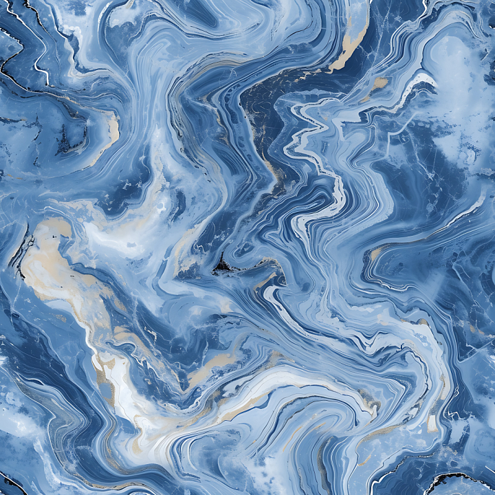 Blue Jean Natural Marble with Fluid Veins and Glossy Finish seamless PBR texture preview