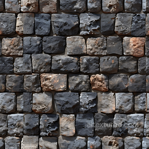 Weathered Stone Wall Seamless Texture with Rough, Varied Blocks seamless Stone PBR texture