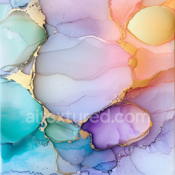 seamless Seamless 3D Alcohol Ink PBR Texture Featuring Pastel Fluid Colors and Gold Veins texture 8k free download PBR