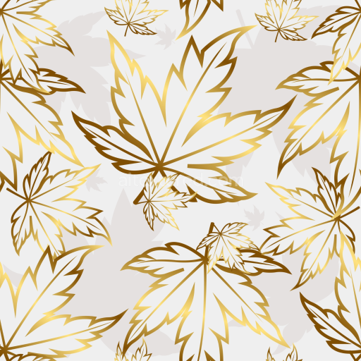 Seamless 3D PBR White Fabric Texture with Elegant Gold Leaf Floral Pattern
