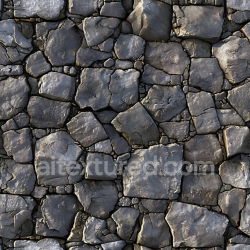 seamless Seamless 3D dark rough stone cobblestone PBR texture with natural irregular shapes texture 8k free download PBR